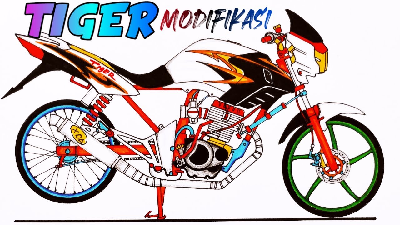 TIGER Modifikasicara Menggambar Herex Tiger Drag Modifikasi YouTube