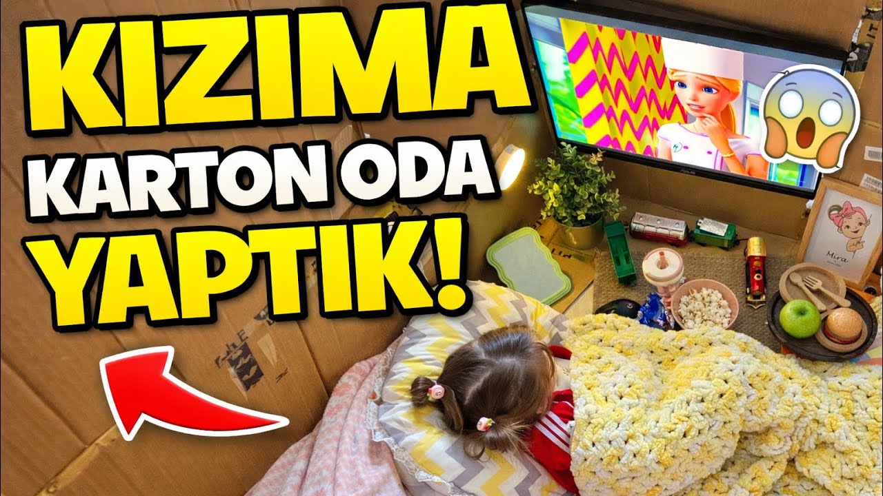 KIZIMA KARTONDAN ODA YAPTIM -ÇOK BEĞENDİ 