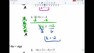 1-4A: Solving Equations Day #1