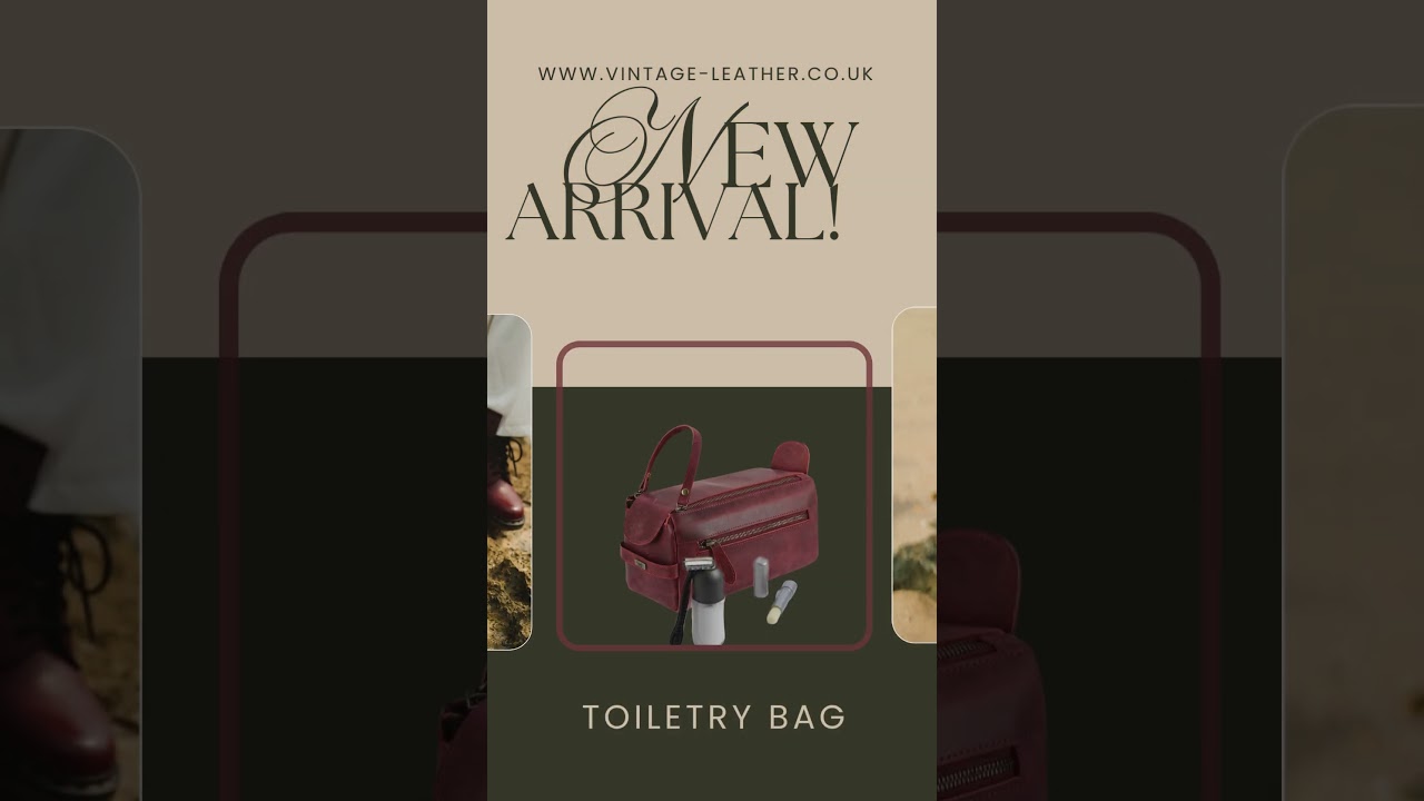 🧳 Travel in Style with Timeless Elegance!Our Cowhide Leather Toiletry Bag
