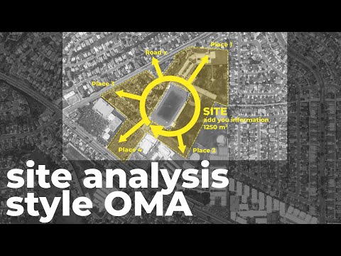 How to site analysis style OMA using Photoshop (Phân tích khu đất)