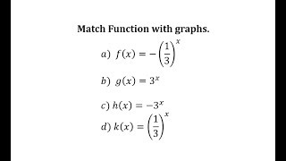 Match Exponential Growth and Decay Function with Graphs (Reflections) Wealth