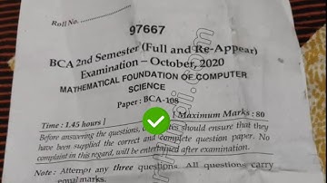 2020 Mdu BCA 2nd Sem Reappear Mathematical Foundation of Computer Science Question Paper