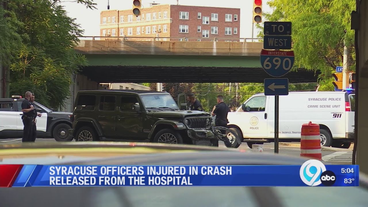 Syracuse police officers injured in crash released from hospital - YouTube