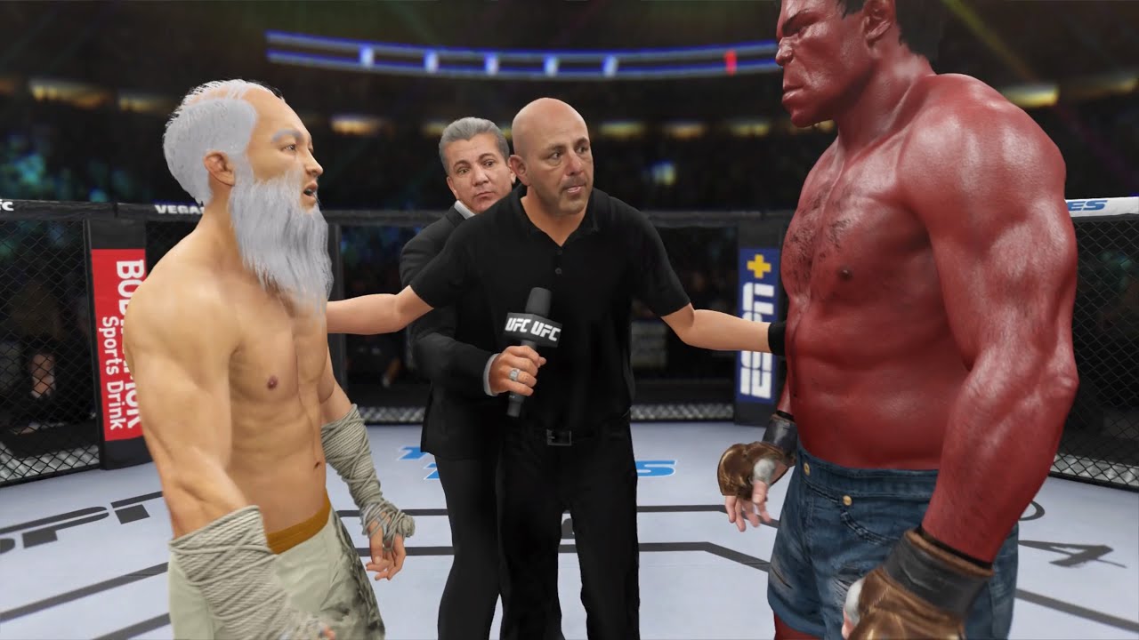 Old Bruce Lee vs. Fire Hulk - EA Sports UFC 4 - Epic Fight