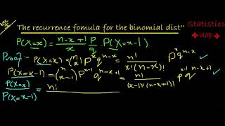 Recurrence formula for binomial distribution Lec 10: Discrete Probability Distribution / Urdu/Hindi.