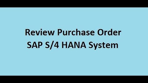 Review Purchase Order