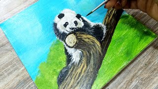 How to draw a panda Bear | Acrylic painting for beginners step by step