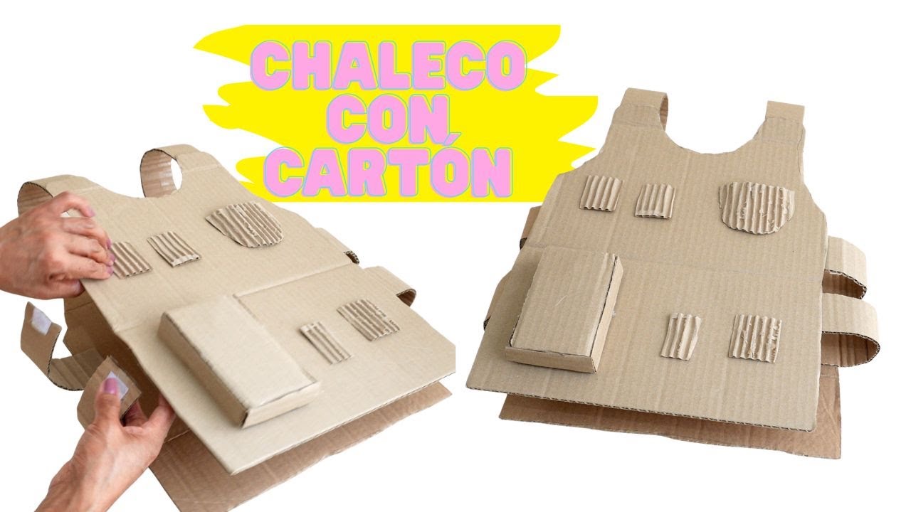 COMO HACER UN CHALECO DE CARTÓN  🦺 ♻️ CHALECO ANTIBALAS DE CARTÓN