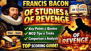 Francis Bacon – Of Studies & Of Revenge | UG TRB English Notes | Important Quotes, MCQs & Analysis