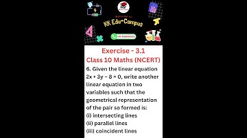Exercise 3.1 Q - 6 | NCERT Class 10 Maths Solutions | Linear Equations in Two Variables Ch - 3