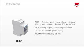 DEA71 and DEB71 Earth Leakage Monitoring Relays from Carlo Gavazzi