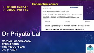 Endometrial cancer including British Gynecology Cancer society guidelines and FIGO 2023 screenshot 2