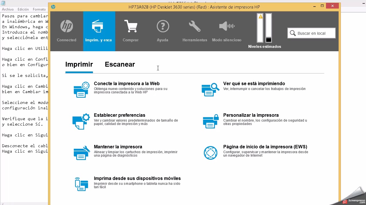 Configurar impresora HP 3635, conexion usb a wifi, usar cartuchos  alternativos - YouTube