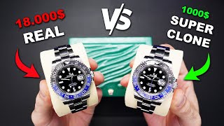 Real vs FAKE Rolex  1000$ Super Clone Rolex GMT Master 2 Batman  How to spot a FAKE Rolex Watch