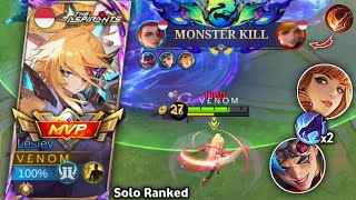 Makanan Tiap Hari Solo Ranked❗Gendong Dark Sistem bener² nguji kesabaran cuy😭| LESLEY BEST BUILD