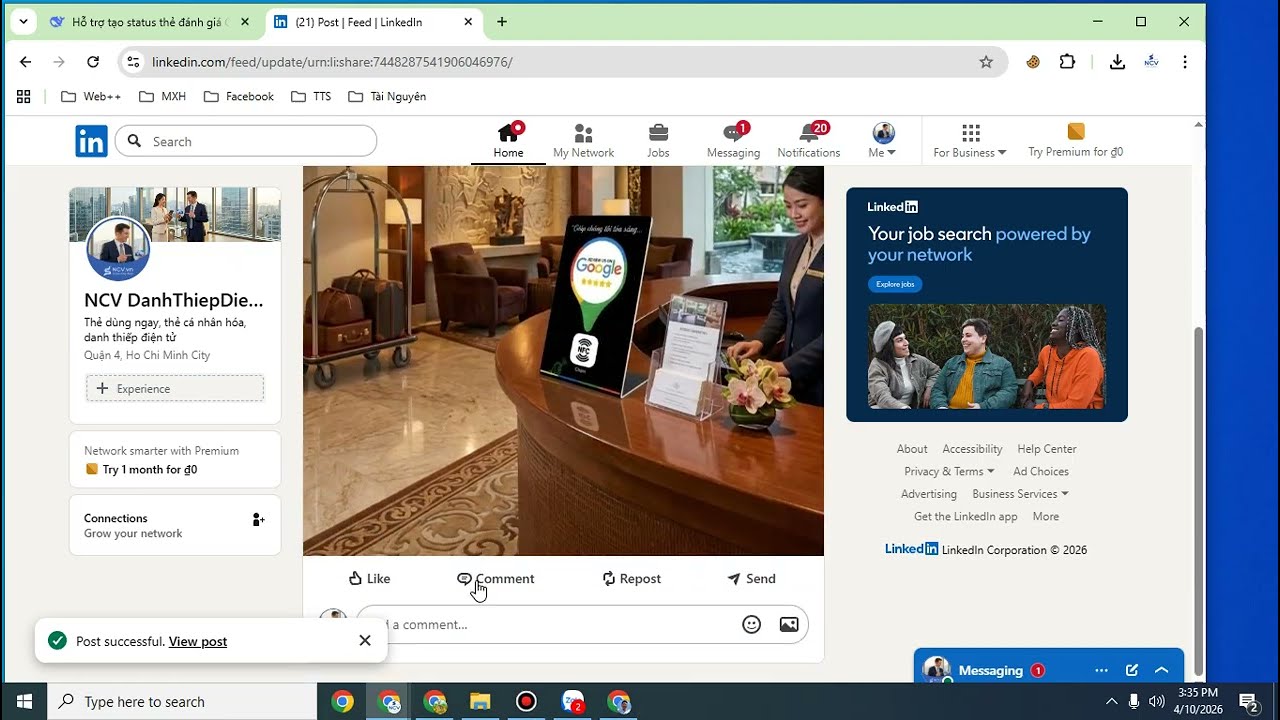 Đăng bài linkedln