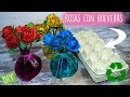 Cómo hacer flores- rosas con cartón de huevos ♻