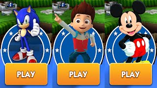 Sonic Dash vs Paw Patrol Runner vs Mickey Jungle Run Game Android Gameplay screenshot 2