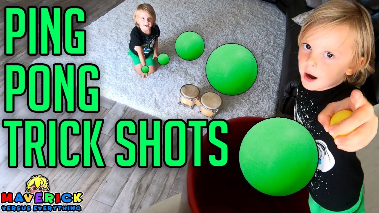 PING PONG BALL TRICK SHOTS COMPETITION Videos For Kids YouTube