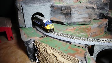 N scale layout update episode 000001 - CSX and NS diesels in tunnel - March 2024