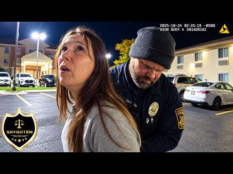 Woman karate kicks Police Officer