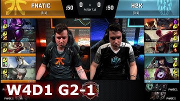 Fnatic vs H2K Gaming | Game 1 S7 EU LCS Summer 2017 Week 4 Day 1 | H2K vs FNC G1 W4D1