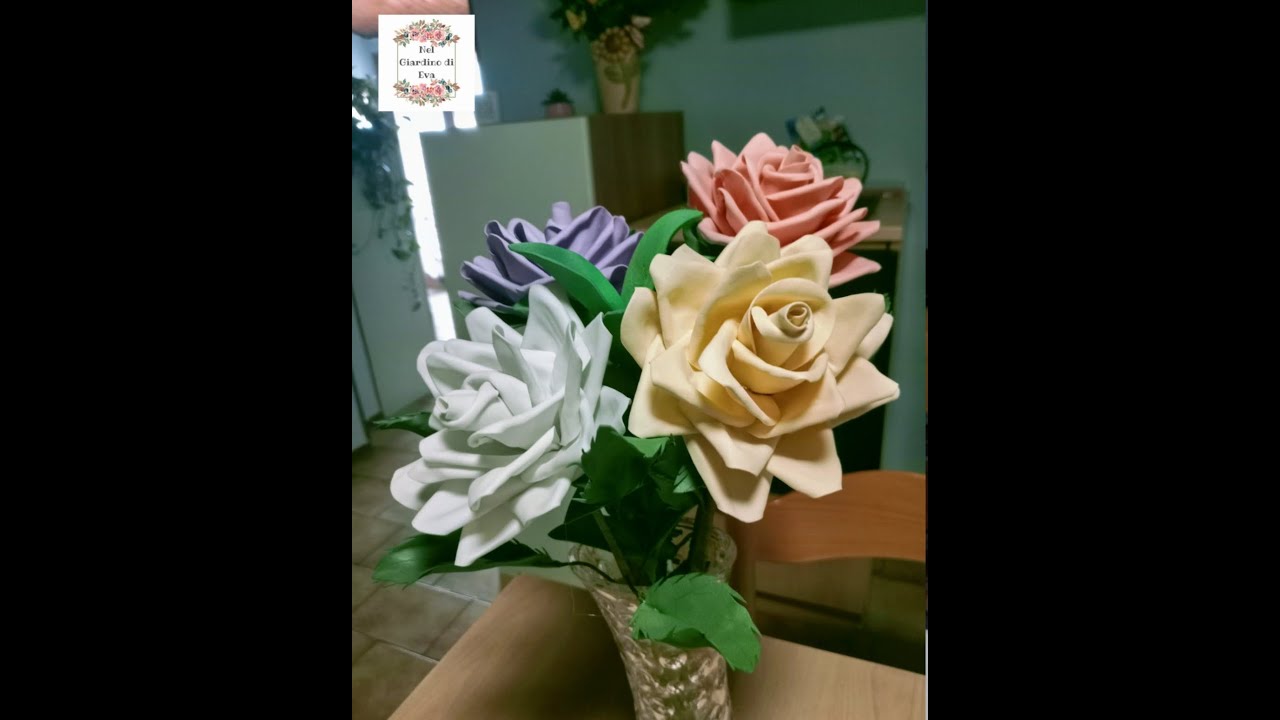 🌹 Crea una Rosa in Gomma Eva Pastello | Tutorial Facile per Principianti e Non ✂️💗