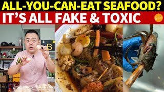 All-You-Can-Eat Seafood? It’s All Fake & Toxic: Dyed Sea Cucumbers, Fake Shrimp, and Imitation Crab