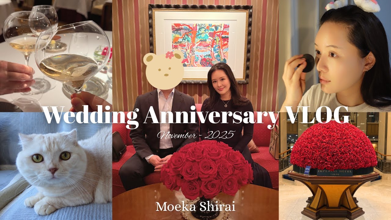 Vlog｜結婚1周年🌹帝国ホテルで記念日ディナーをする1日💐💖｜anniversary｜make up｜ホテル婚
