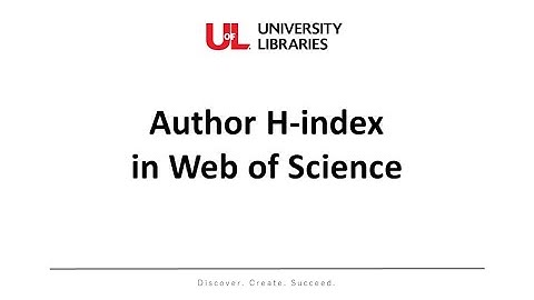 Author H-index in Web of Science
