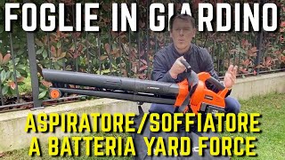 SOFFIATORE e ASPIRATORE per FOGLIE DA GIARDINO a batteria YARD FORCE -  YouTube