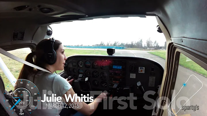 Julie Whitis' first airplane solo at Sporty's Acad...