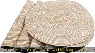 SHACOS Round Braided Placemats Set of 6 Washable Round Placemats for Kitchen Table 15 inch Round Ta