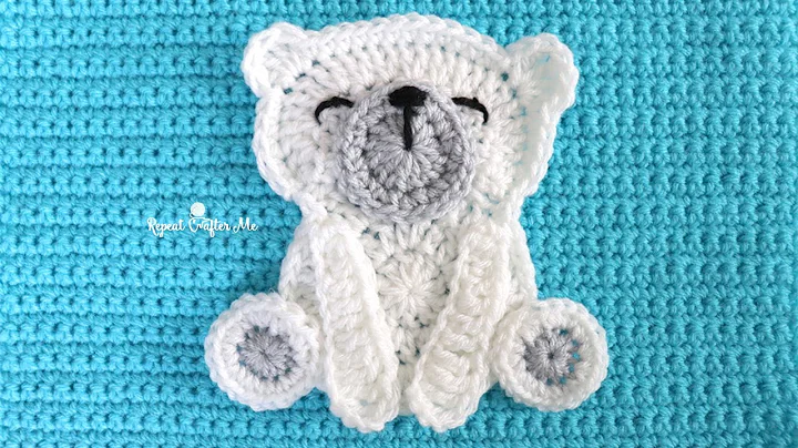 Adorable Crochet Polar Bear Appliqué