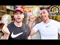 24 STUNDEN MIT 1€ ÜBERLEBEN CHALLENGE !!! | Kelvin und Marvin