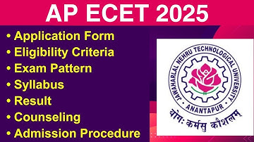 AP ECET 2025 - Application form, Eligibility Criteria, Exam Date, Syllabus, Counseling