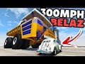 GIANT 300MPH Dumptruck DESTROYS EVERYTHING IN IT'S PATH! - BeamNG Drive Belaz Dumptruck Mod