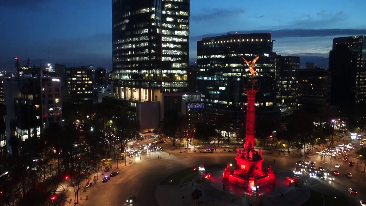 Mexico - Mexico City - Night Skylines - Paseo de la Reforma by night
