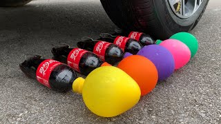 Experiment Car vs Coca Cola, Fanta, Mirinda Balloons | Crushing Crunchy \& Soft Things by Car | 06