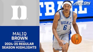 Maliq Brown 2024-25 Regular Season Highlights Duke Forward