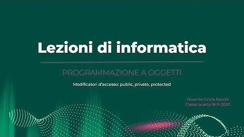 Programmazione a oggetti: Modificatori di accesso Java