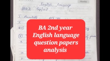 BA 2ND YEAR ENGLISH QUESTION PAPERS ANALYSIS|ksou