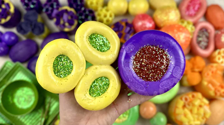 Clay cracking glitter | Peeling off the film | Soap crushing boxes with foam | Cutting soap cubes