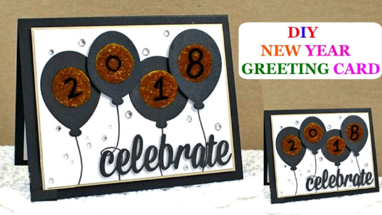 DIY New Year Card /Party Balloons/Greeting Card for New Year ...