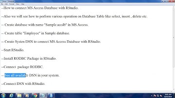 How to Connect MS Access With RStudio