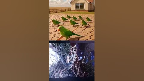 The big Parrot and his child together plant a mango tree on the railway track 😭 #ai​ #parrot​