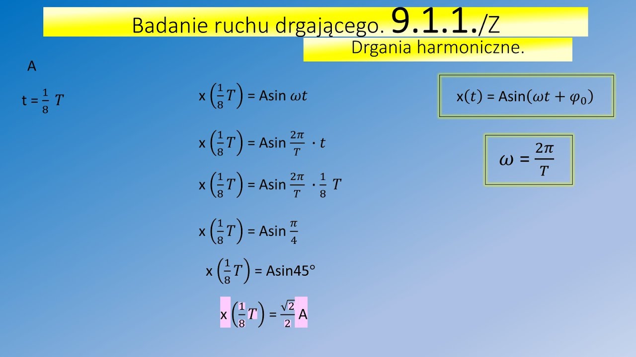 10.2.3. Kulka zawieszona na nitce wykonuje drgania harmoniczne o stałej amplitudzie A. Jakie będzie