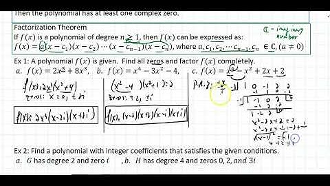 3.5 Complex Zeros and The Fundamental Theorem of Algebra