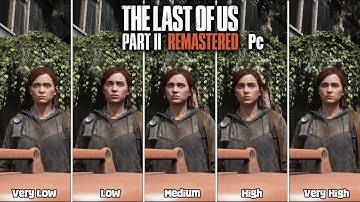 The Last of Us Part 2 Pc Graphics Comparison Very Low vs Low vs Medium vs High vs Very High